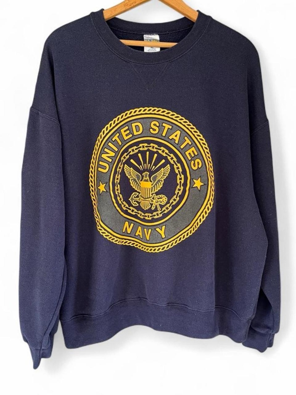 Vintage 90s SOFFE United States Navy Reflective Crewneck Sweatshirt USA Made XL